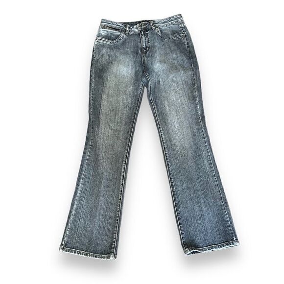 Chicos Denim Jeans Size 0.5 (6) Straight Leg Whiskered - Picture 1 of 7